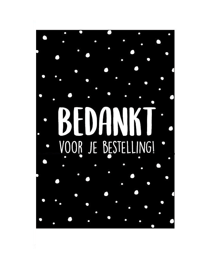 (per stuk) Wenskaart "Bedankt voor je bestelling!" - 10,5x14,8cm