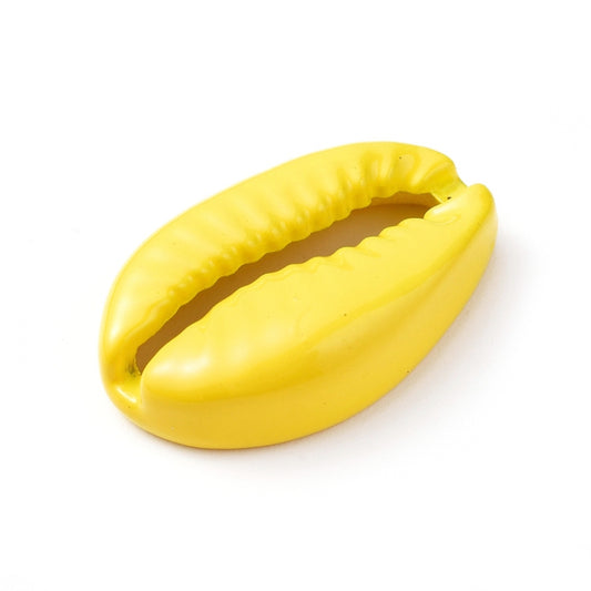 (per stuk) Kauri Schelp Geel - 19,4x12,5x5mm