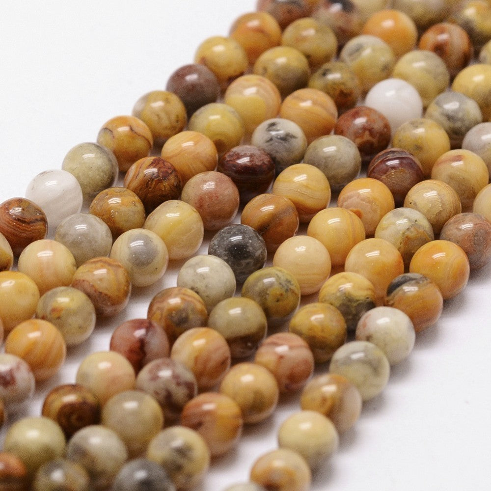 (89~98 stuks) Natural Crazy Lace Agaat edelsteen kralen streng - 4mm