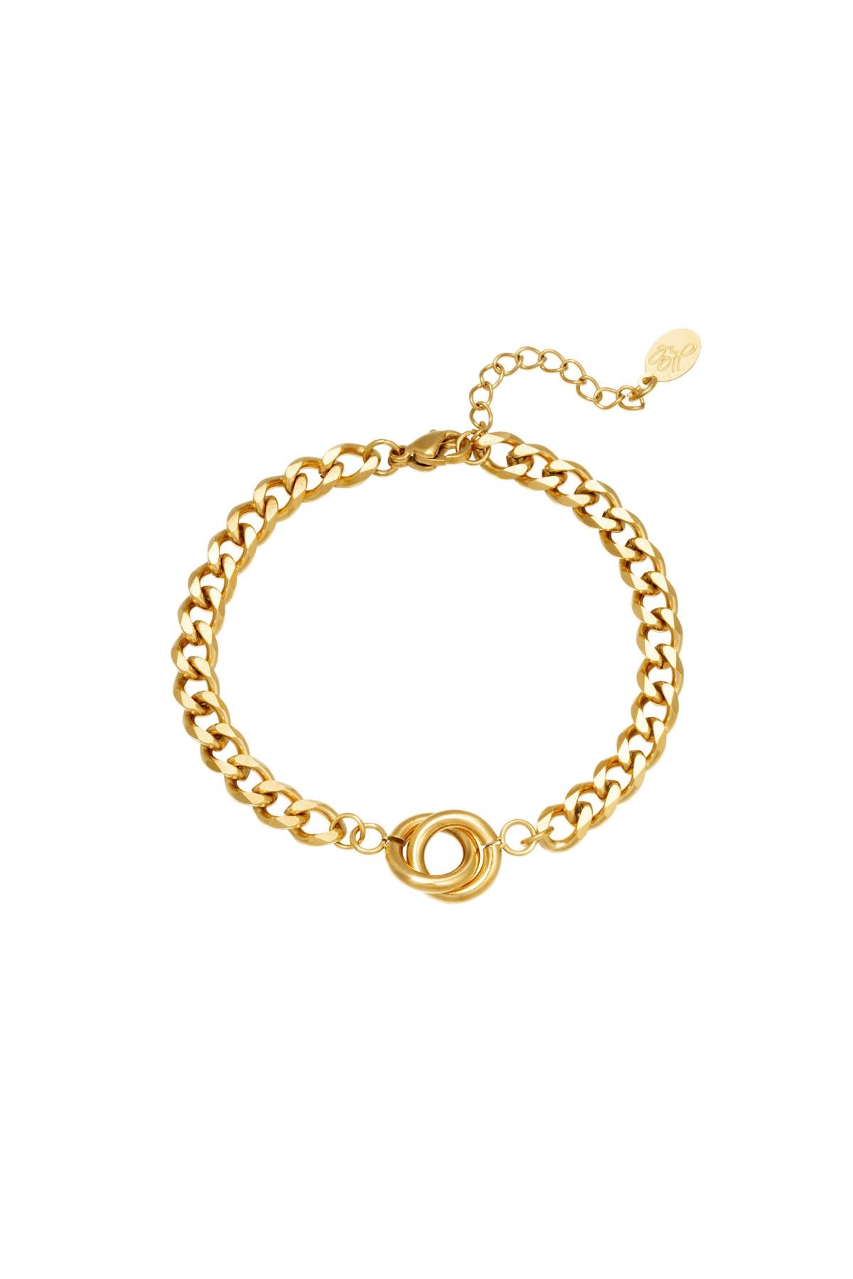 Armband verweven connected forever - goud RVS