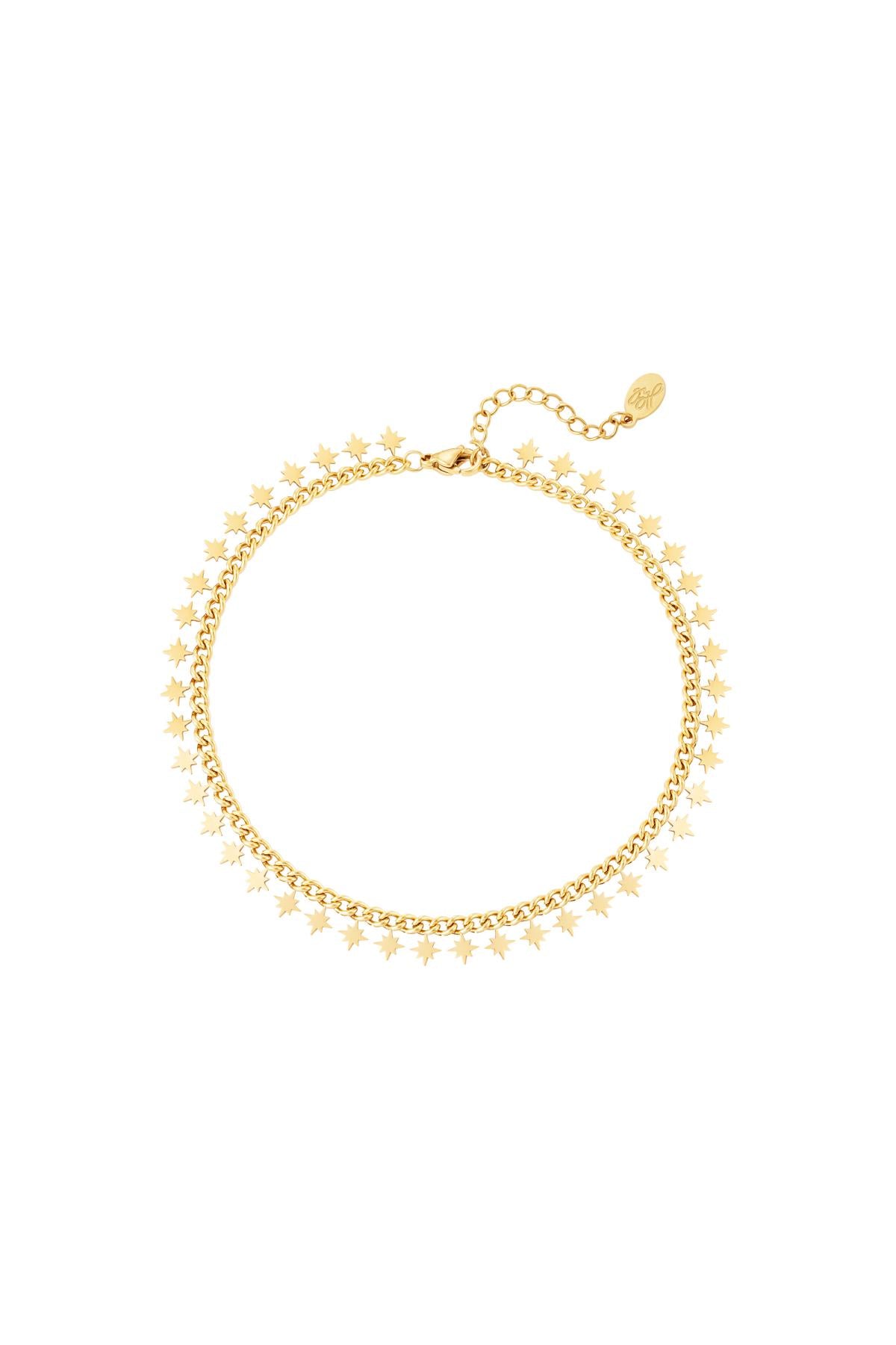 Armband met glinsterende sterretjes - goud RVS