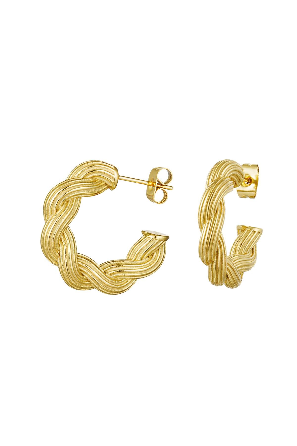 Oorbellen met twist - goud RVS