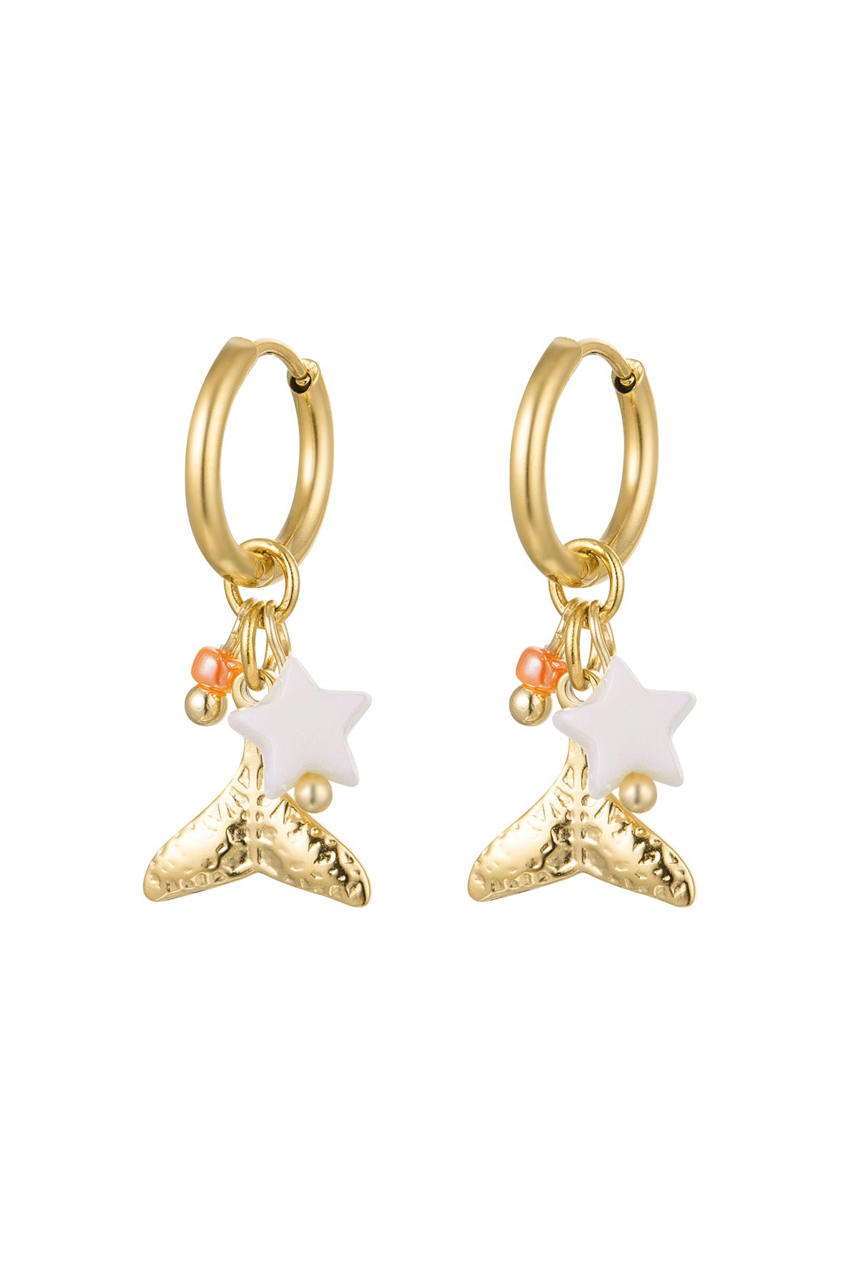 Oorbellen met bedel party - goud RVS