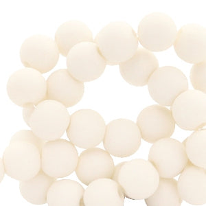 50 stuks acryl kralen beige wit - 6mm
