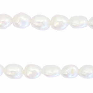 (37~44 stuks) Zoetwaterparel streng nuggets ovaal natural wit - 7~8x6~7mm