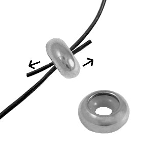 (per stuk) Roestvrij stalen smart bead stopper zilver - 10x4mm