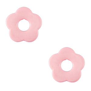 (per stuk) Acryl bedel bloem roze - 27mm