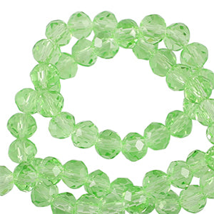 (113~115 stuks) Facet glaskraal streng groen - 4x3mm