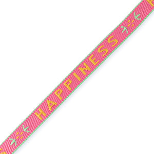 (per meter) "Happiness" lint oranje paars - 10mm
