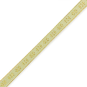(per meter) Bloemen lint Olijf groen Goud - 10mm