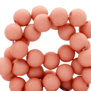 50 stuks acryl kralen bruin roze - 6mm