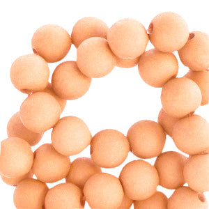 50 stuks acryl kralen peach oranje - 6mm
