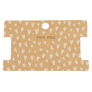 (per stuk) Sieraden kaartjes "for you" hartjes voor armbanden - bruin