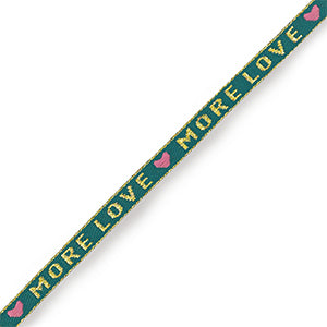 (per meter) "More Love" lint groen goud - 10mm
