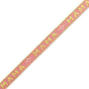 (per meter) "Mama" lint vintage roze goud - 10mm