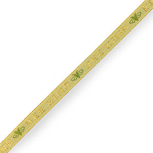 (per meter) "Bee Kind" lint Groen Goud - 10mm