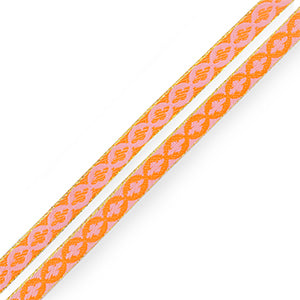 (per meter) Bloem lint Oranje Roze - 10mm