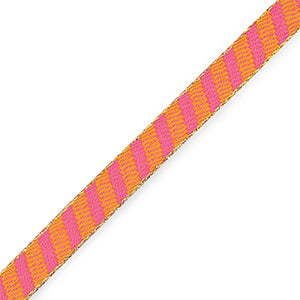 (per meter) Strepen lint oranje roze - 10mm