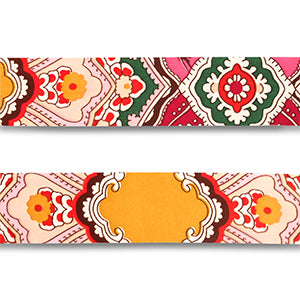 (per 50cm) Bandana strook multicolour beige geel - 40mm