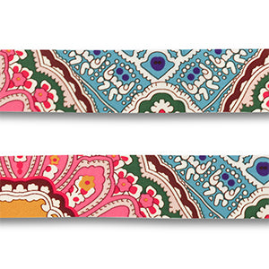 (per 50cm) Bandana strook multicolour blauw roze - 40mm