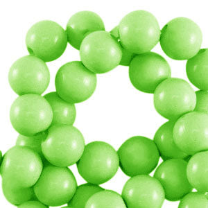 (per stuk) Grote ronde acryl kralen shiny licht groen - 18mm