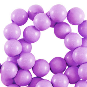 (per stuk) Grote ronde acryl kralen shiny licht paars - 18mm