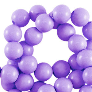 (per stuk) Grote ronde acryl kralen shiny paars - 14mm
