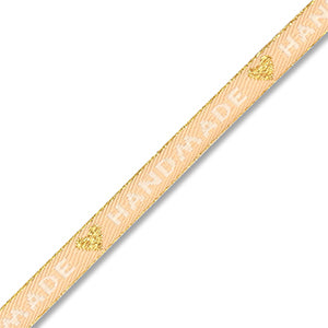 (per meter) BY31® "Handmade" lint beige wit goud - 10mm