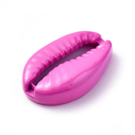 (per stuk) Kauri Schelp Fuchsia Roze - 19,4x12,5x5mm