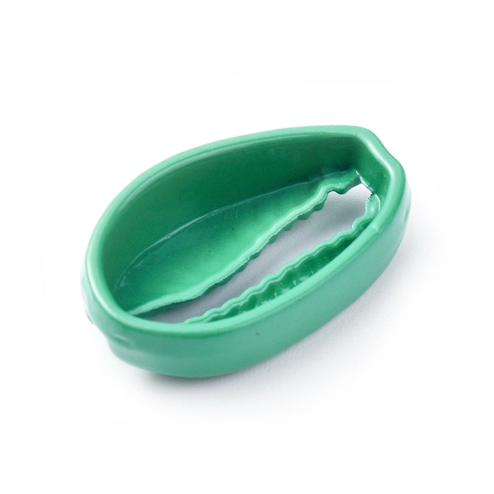 (per stuk) Kauri Schelp Groen - 19,4x12,5x5mm