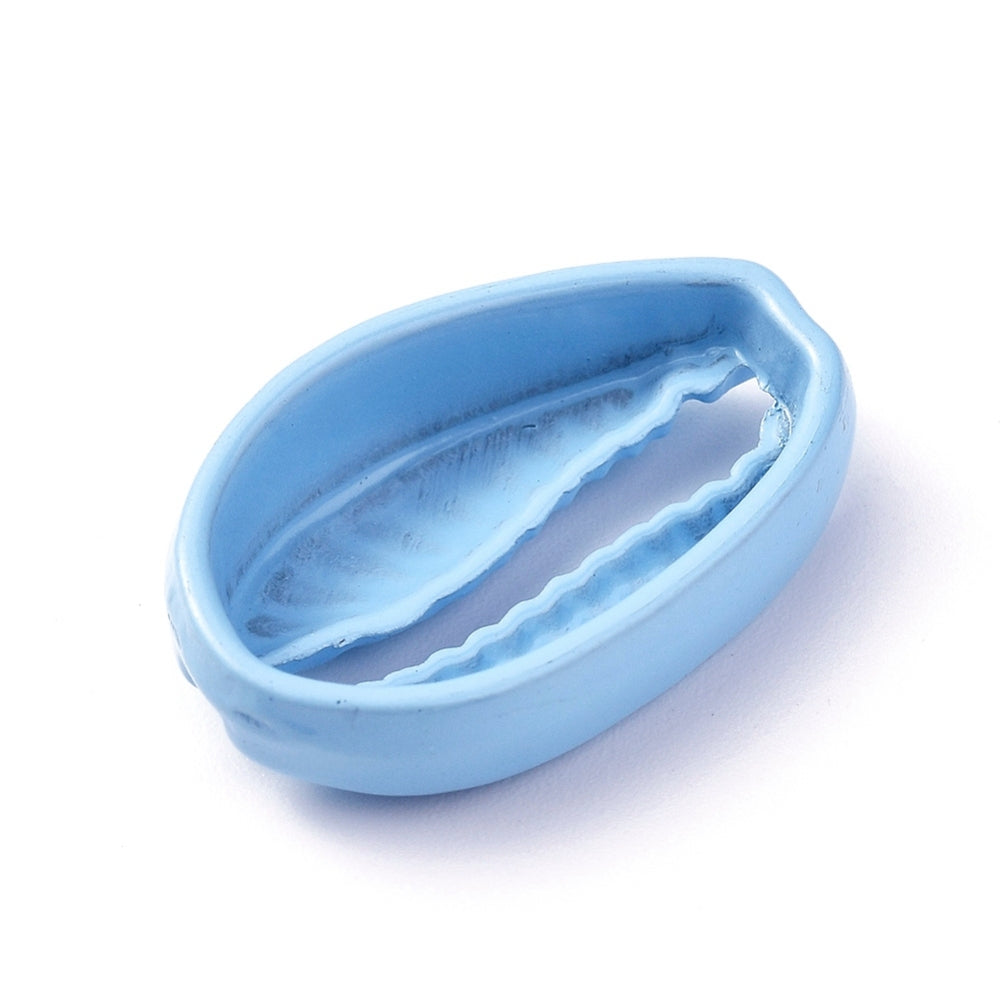 (per stuk) Kauri Schelp Blauw - 19,4x12,5x5mm