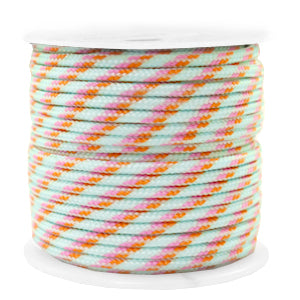 (per meter) Maritiem koord Turquoise roze - 2mm