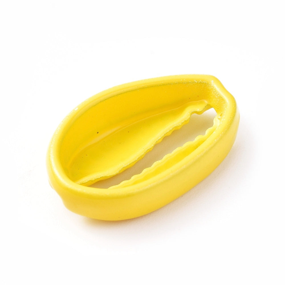 (per stuk) Kauri Schelp Geel - 19,4x12,5x5mm