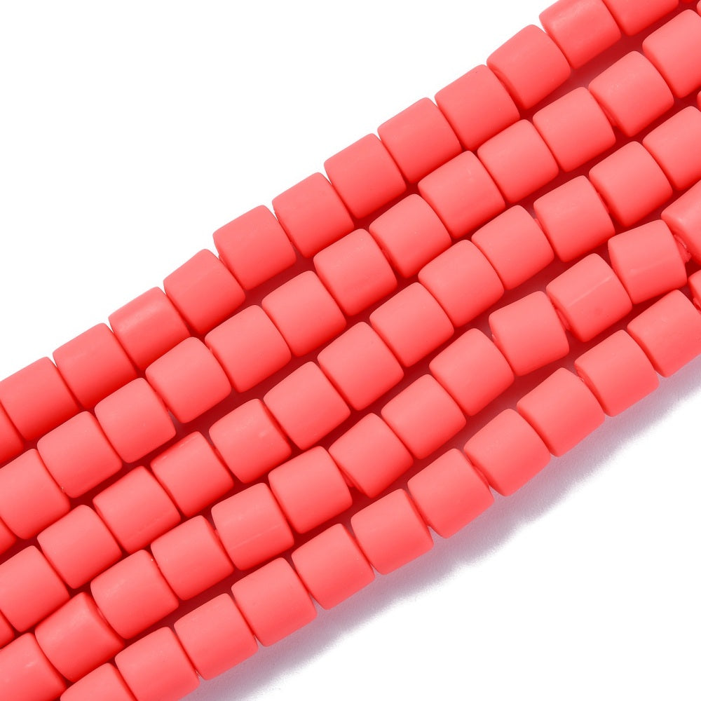 10 stuks Polymeer kralen donker roze - 6mm
