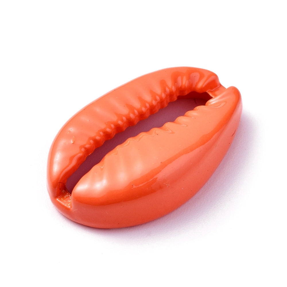 (per stuk) Kauri Schelp Oranje - 19,4x12,5x5mm