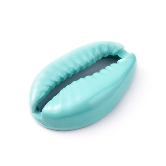 (per stuk) Kauri Schelp Turquoise - 19,4x12,5x5mm