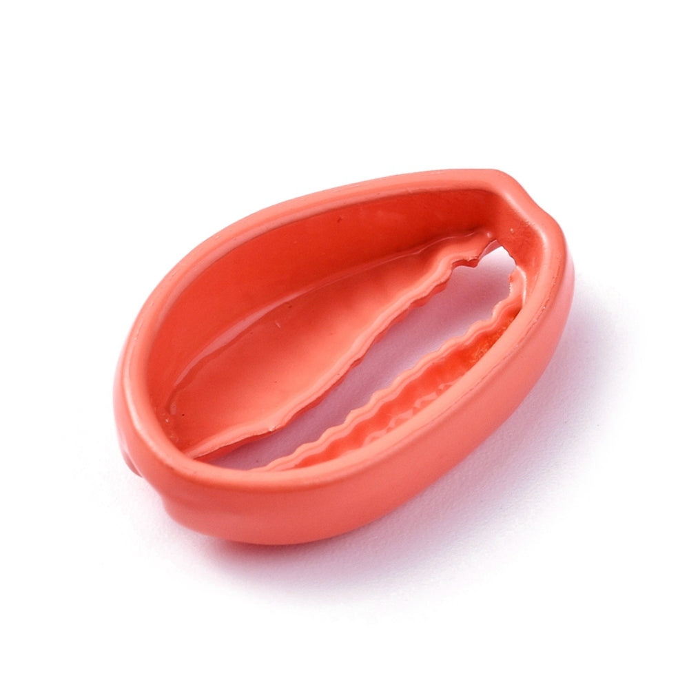 (per stuk) Kauri Schelp Rood - 19,4x12,5x5mm