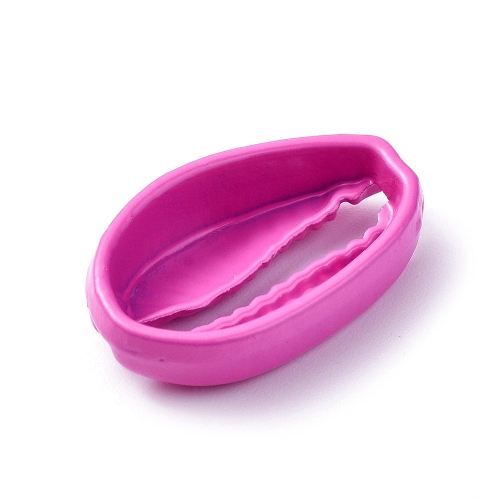 (per stuk) Kauri Schelp Fuchsia Roze - 19,4x12,5x5mm
