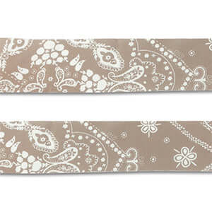 Bruin-witte 40mm bandana strip met paisley patroon, perfect voor trendy DIY bandana kettingen, gemaakt van katoen.