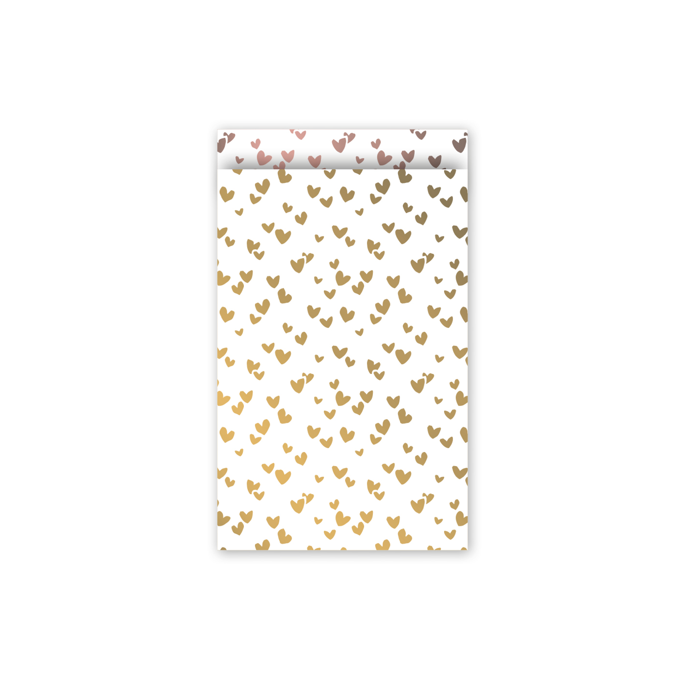 5 stuks Cadeauzakjes Solo Hearts goud/rose - 12x19cm