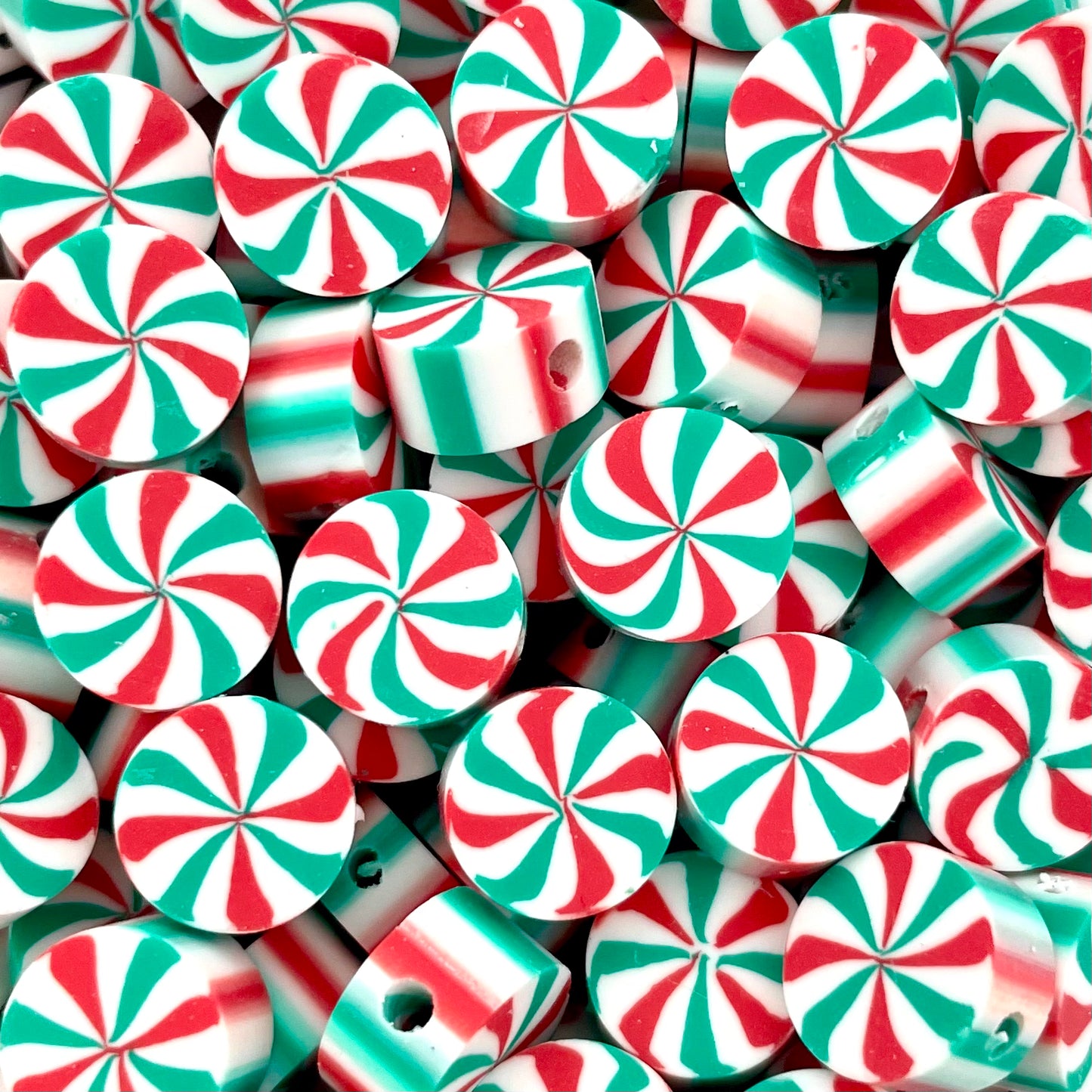 5 stuks Polymeer Kerst kralen Candy - 10mm