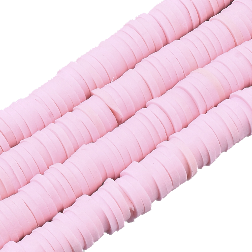40cm Streng Katsuki polymeer kralen Licht Roze - 6mm