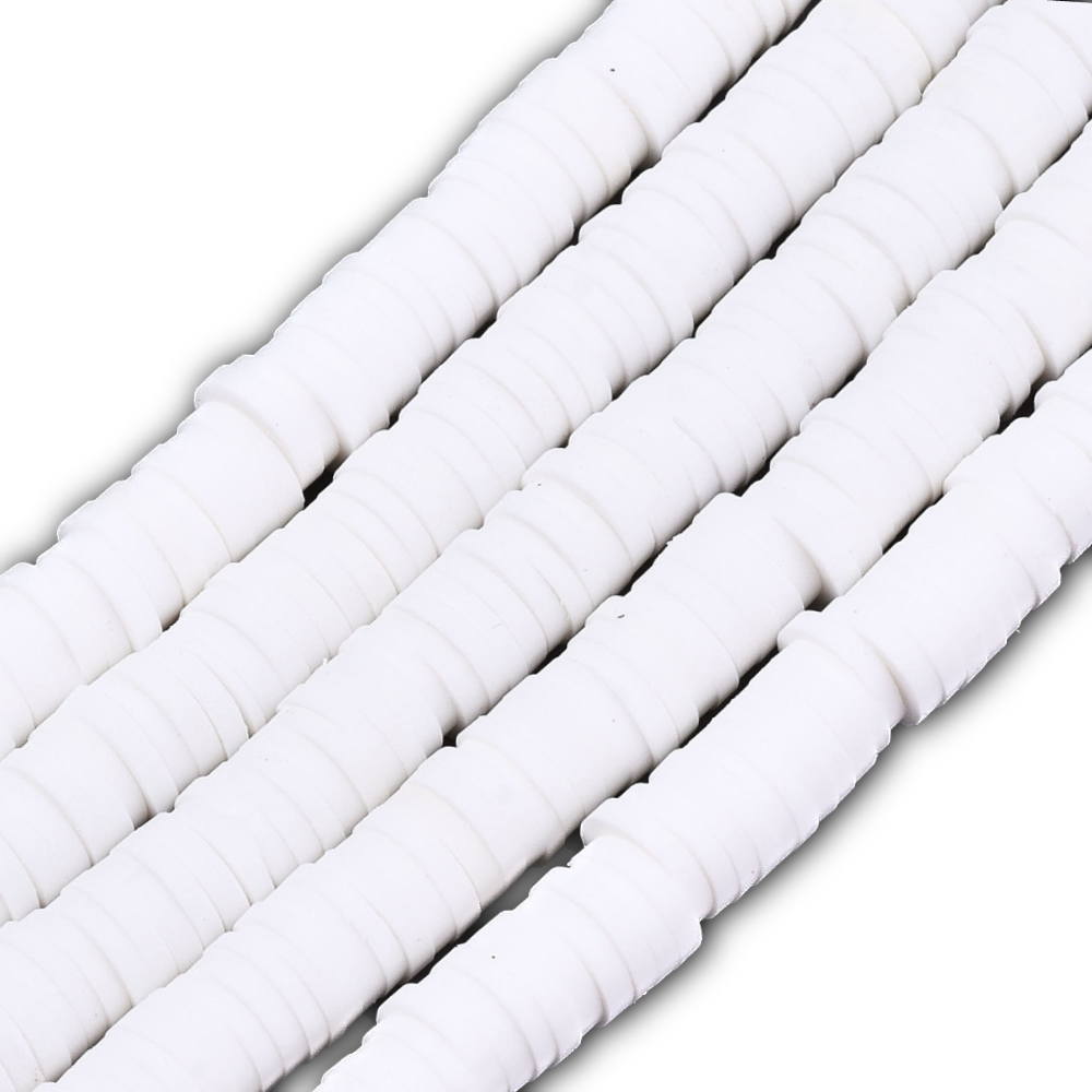 40cm Streng Katsuki polymeer kralen wit - 6mm