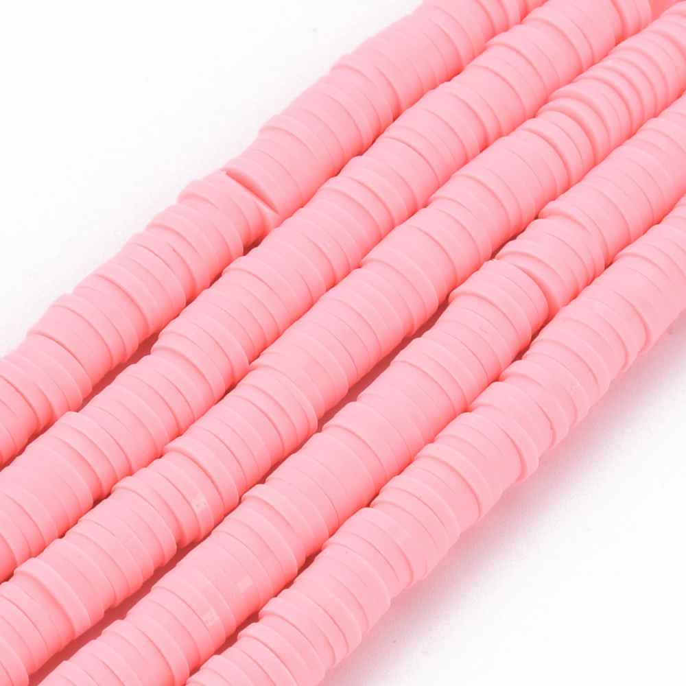 40cm Streng Katsuki polymeer kralen Roze - 6mm