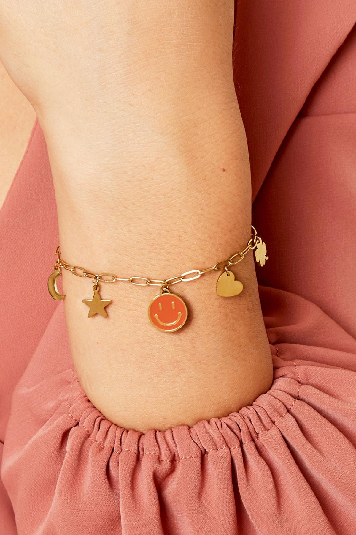 Armband met bedeltjes - goud RVS