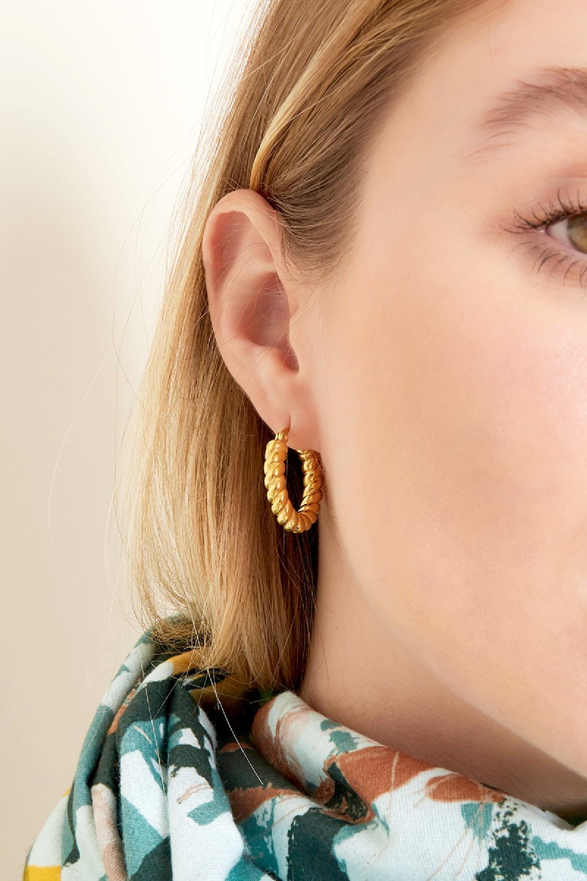 Oorbellen met twist - goud RVS