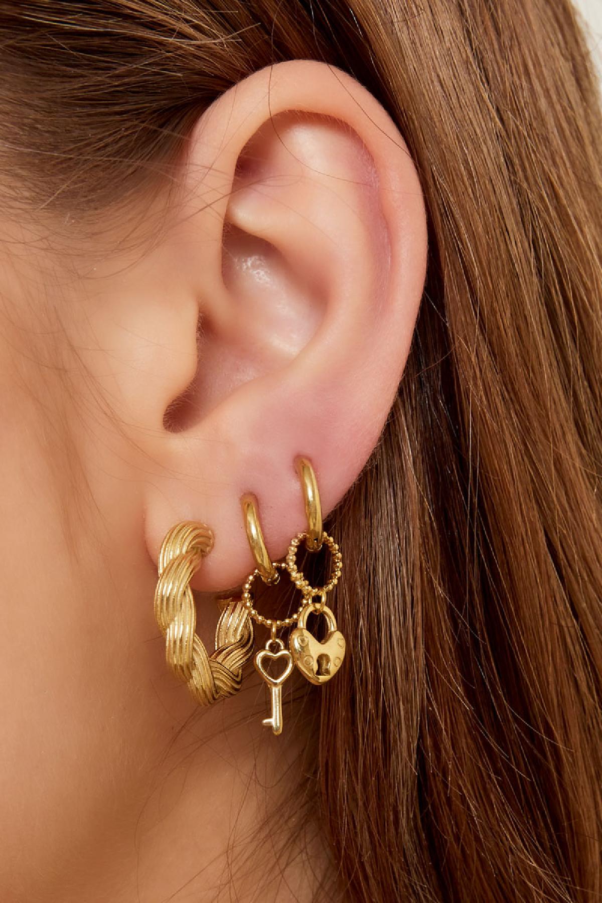 Oorbellen met twist - goud RVS
