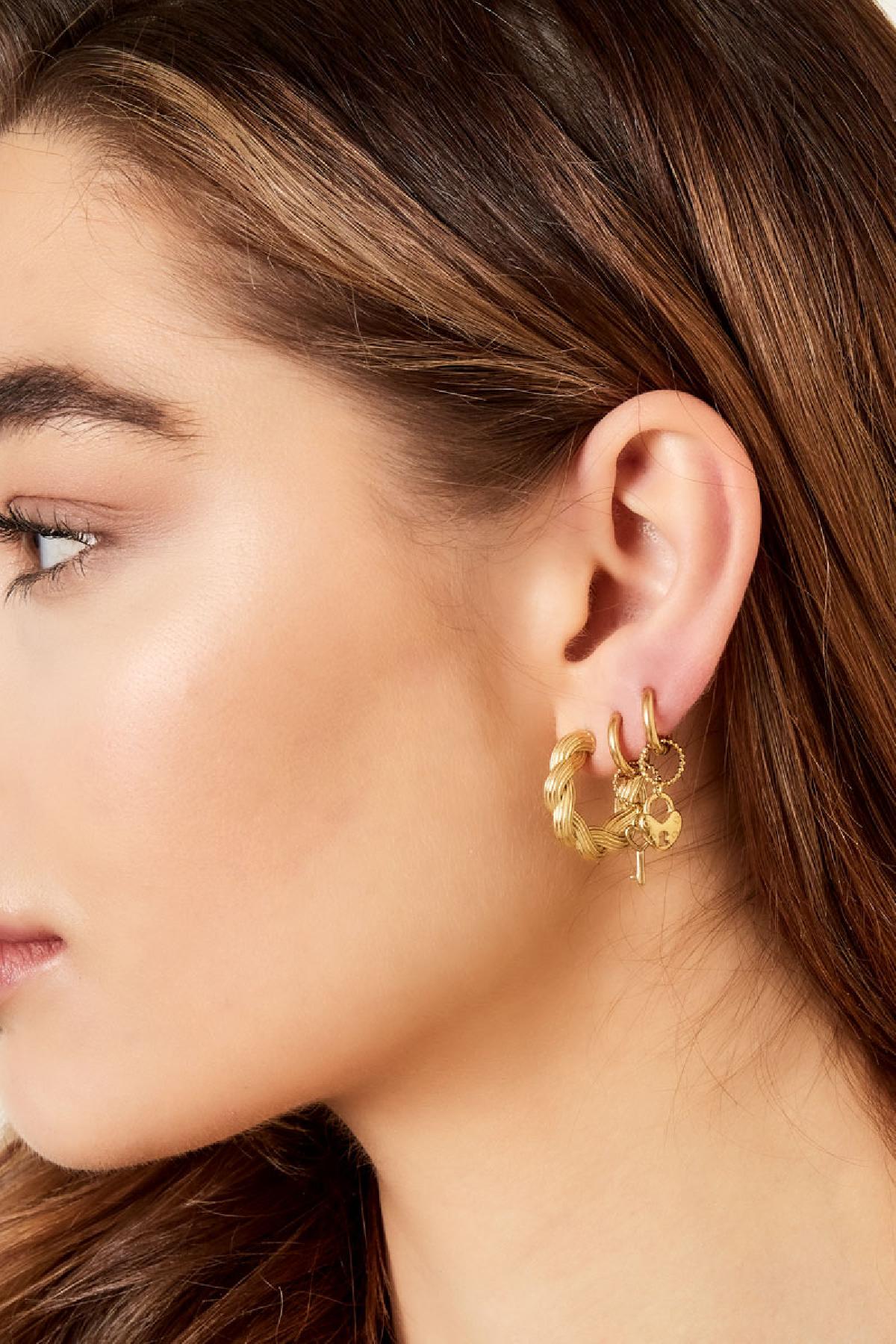 Oorbellen met twist - goud RVS