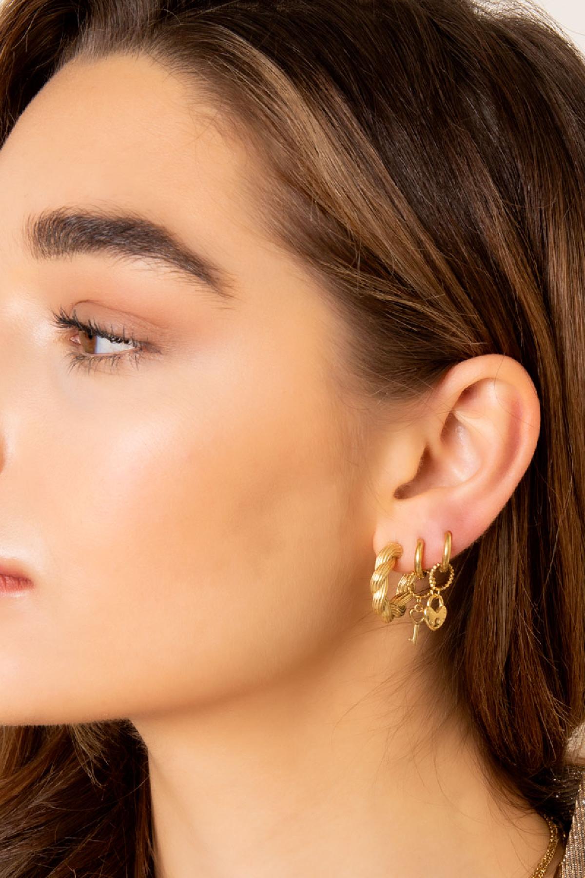 Oorbellen met twist - goud RVS
