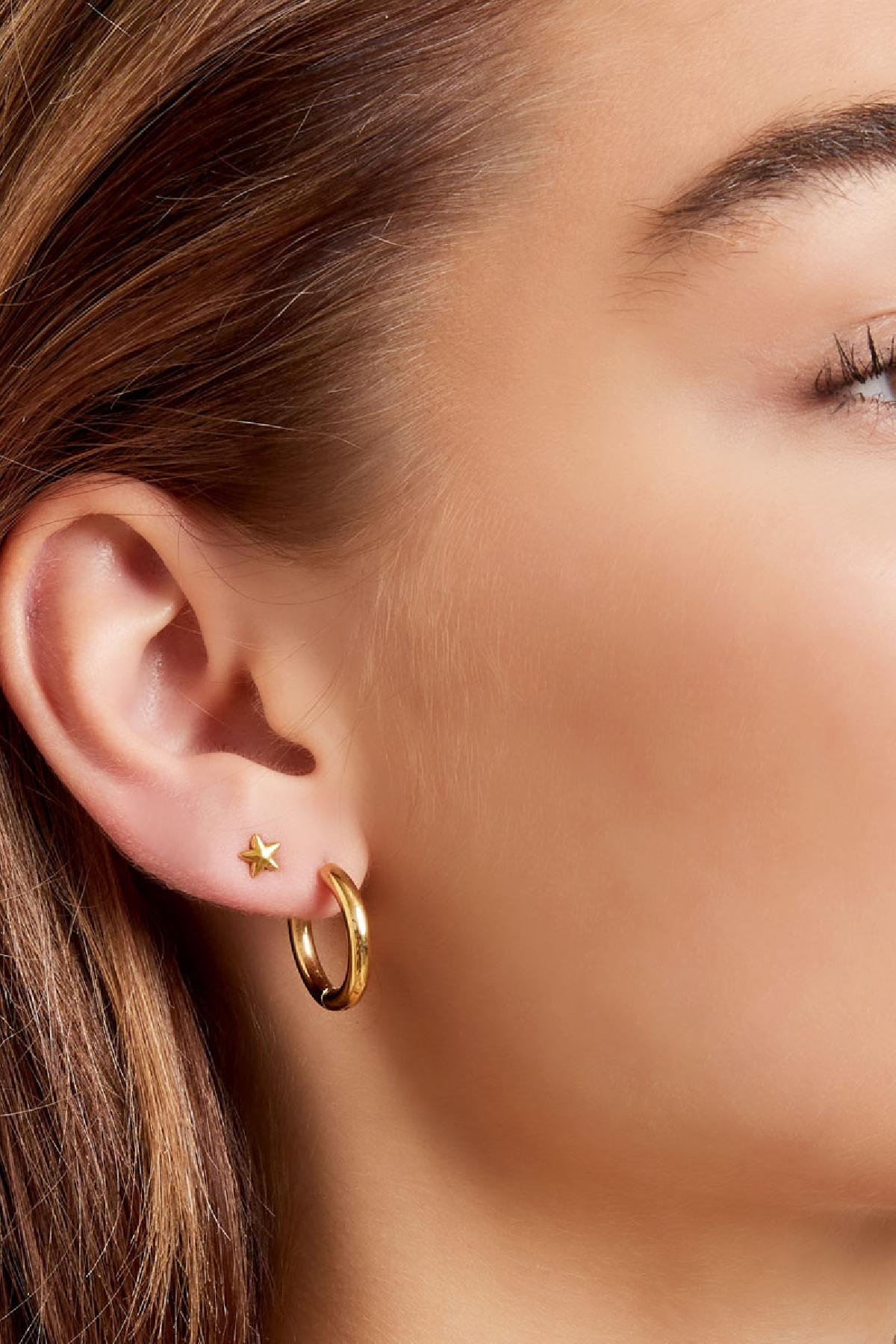 Oorbellen rond basic XL - goud RVS